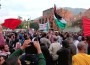 Unas 400 personas, entre colombianos y palestinos, protestaron frente a la embajada de Israel para protestar por los ataques que ese país realiza contra la Franja de Gaza - Foto: Natalia Margarita Parada