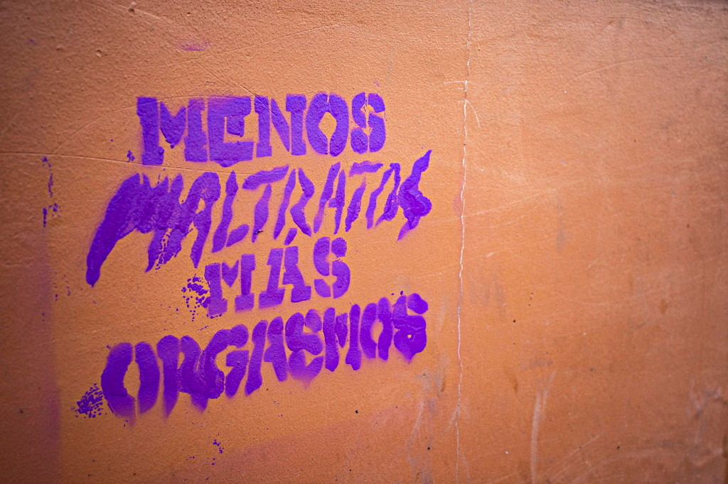 Grafiti: "Menos maltratos, más orgasmos". Foto: Leidy Benítez