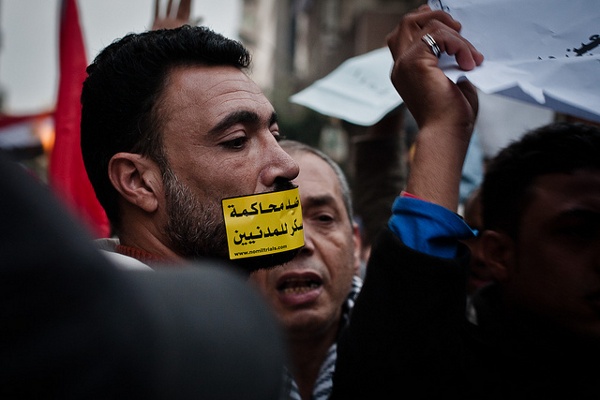 'No a los juicios militares contra civiles en Egipto' - Foto: Zvetan Lalov