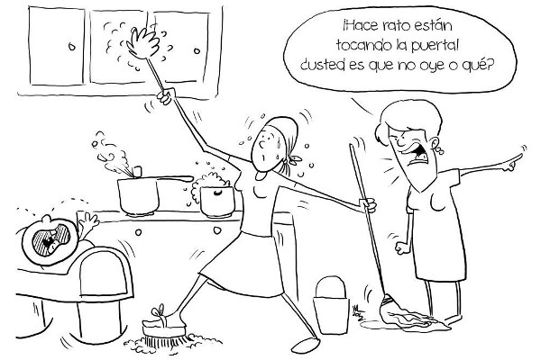 Servicio doméstico o esclavitud - Caricatura: Walhh