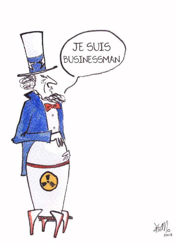 "Je suis businessman" - Caricatura: Átomo Cartún.
