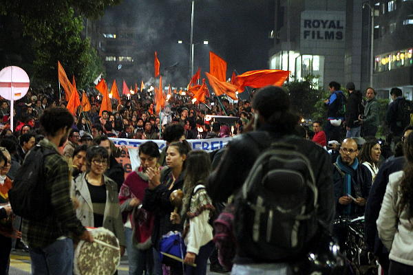 Marcha de solidaridad con la minga nacional agraria - Foto: Andrés Monroy Gómez.