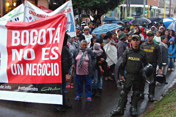 "Bogotá no es un negocio". Foto: Camila Ramírez.