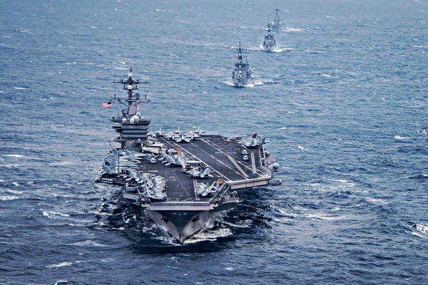 Ejercicios militares de Estados Unidos en el Mar de China Oriental. Foto: Flota del Pacífico de EE.UU.