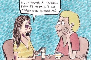 "Maltrato". Caricatura: Átomo Cartún.