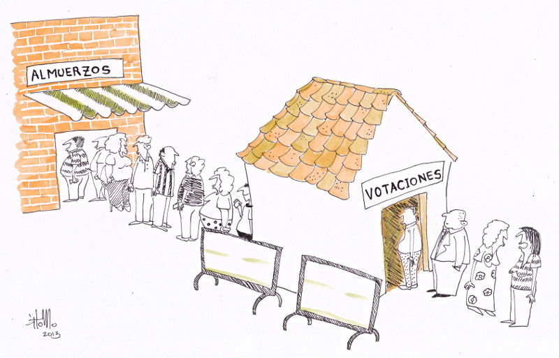 "Votaciones". Caricatura: Átomo Cartún.