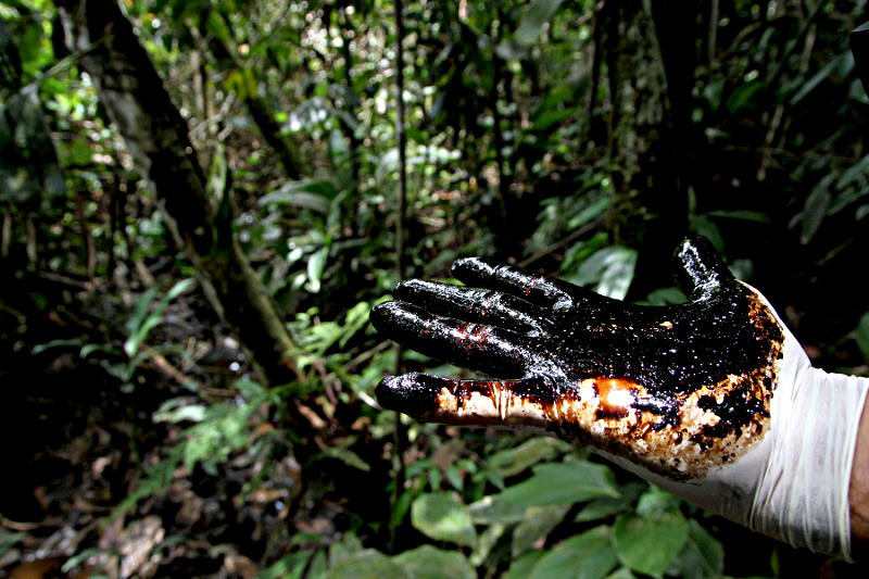 Contaminación petrolera en la Amazonía. Foto: Micaela Ayala V.