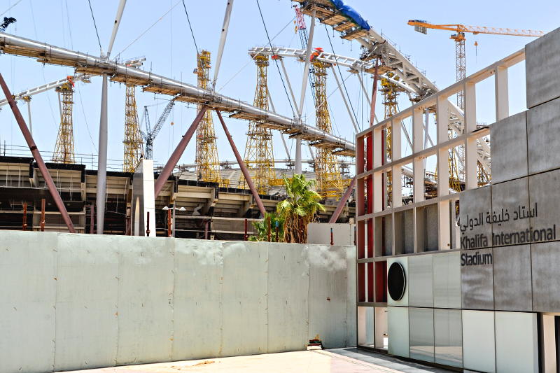 Construcción del estadio Khalifa en Doha (Qatar). Foto: JB Dodane.