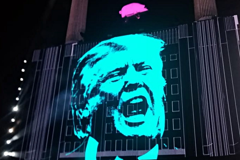 Trump fue objeto permanente de la crítica artística de Roger Waters. Foto: Marcela Zuluaga Contreras.   