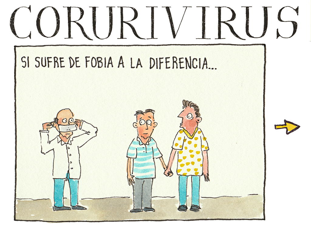"Corurivirus". Caricatura: Átomo Cartún